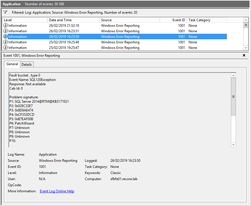 SfB Server: Cannot install SQL Server 2014 Express SP3
